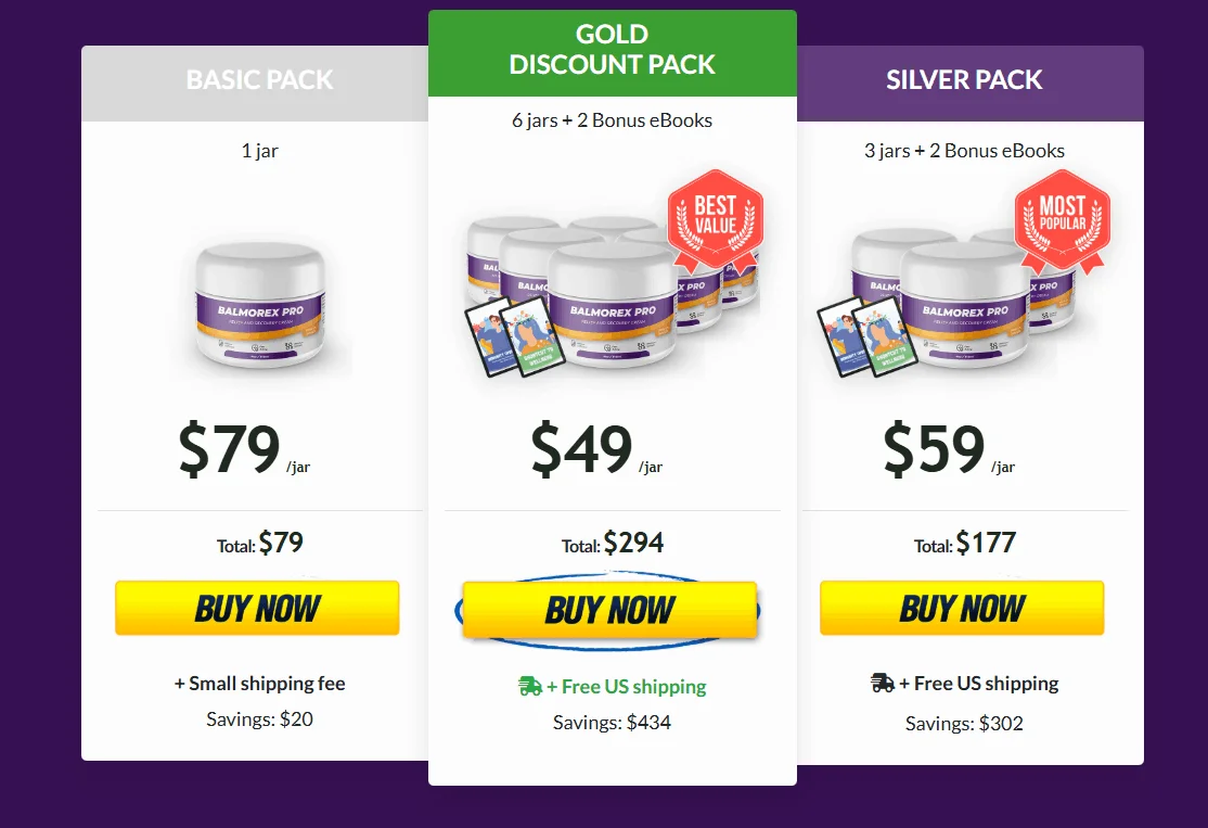 Balmorex Pro-pricing-table